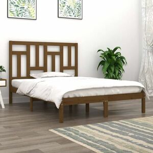 vidaXL Rama łóżka, miodowy brąz, lite drewno, 120x190 cm, podwójna obraz