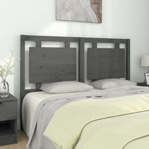 vidaXL Wezgłowie łóżka, szare, 145, 5x4x100 cm, lite drewno sosnowe obraz