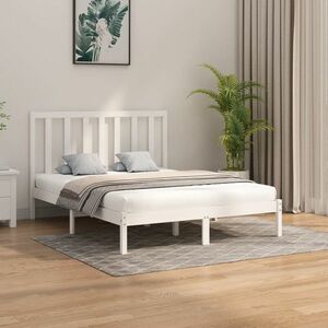 vidaXL Rama łóżka, biała, 160 x 200 cm, lite drewno obraz