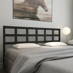 vidaXL Wezgłowie łóżka, czarne, 185, 5x4x100 cm, lite drewno sosnowe obraz