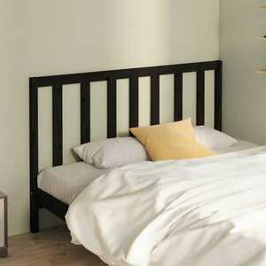 vidaXL Wezgłowie łóżka, czarne, 156x4x100 cm, lite drewno sosnowe obraz