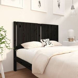 vidaXL Wezgłowie łóżka, czarne, 125, 5x4x100 cm, lite drewno sosnowe obraz