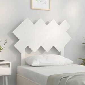 vidaXL Wezgłowie łóżka, białe, 92x3x81 cm, lite drewno sosnowe obraz