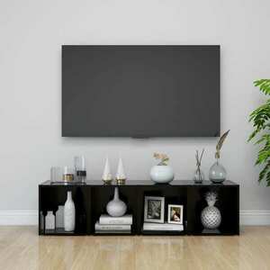 vidaXL Szafki pod telewizor, 4 szt., czarne, 37x35x37 cm, płyta obraz