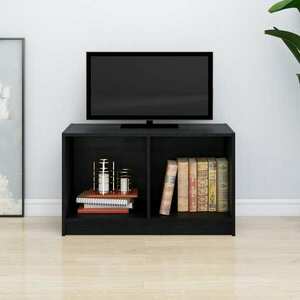 vidaXL Szafka pod TV, czarna, 70x33x42 cm, drewno sosnowe obraz