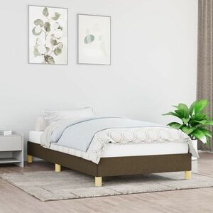 vidaXL Rama łóżka, ciemnobrązowa, 80x200 cm, obita tkaniną obraz