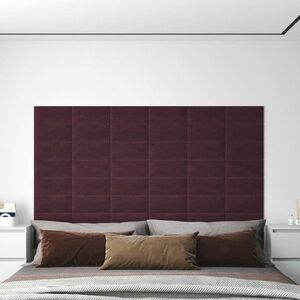 vidaXL Panele ścienne, 12 szt., fioletowe, 30x15 cm, tkanina, 0, 54 m² obraz