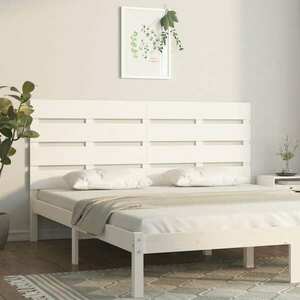 vidaXL Wezgłowie łóżka, białe, 200x3x80 cm, lite drewno sosnowe obraz
