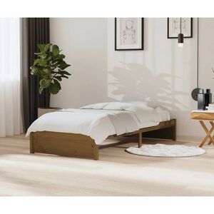 vidaXL Rama łóżka, miodowy brąz, 90 x 200 cm, lite drewno obraz