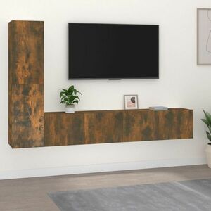 vidaXL Zestaw 4 szafek TV, przydymiony dąb, materiał drewnopochodny obraz