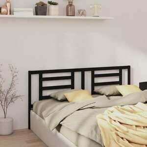 vidaXL Wezgłowie łóżka, czarne, 186x4x100 cm, lite drewno sosnowe obraz