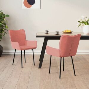vidaXL Krzesła stołowe, 2 szt., różowe, aksamit obraz