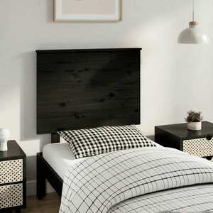vidaXL Wezgłowie łóżka, czarne, 79x6x82, 5 cm, lite drewno sosnowe obraz