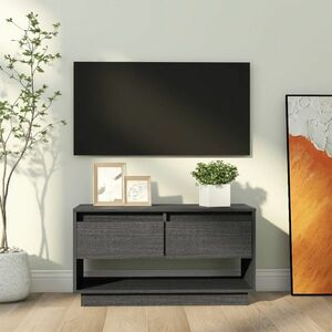 vidaXL Szafka pod telewizor, szara, 74x34x40 cm, lite drewno sosnowe obraz