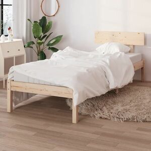 vidaXL Rama łóżka, 90x190 cm, lite drewno sosnowe, pojedyncza obraz