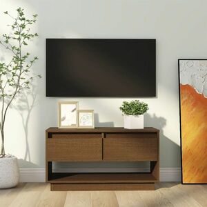 vidaXL Szafka pod TV, miodowy brąz, 74x34x40 cm, lite drewno sosnowe obraz