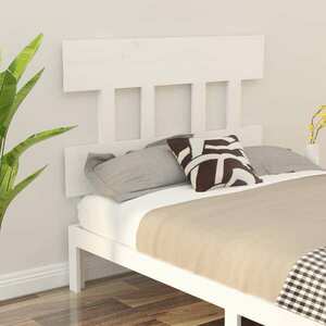 vidaXL Wezgłowie łóżka, białe, 93, 5x3x81 cm, lite drewno sosnowe obraz