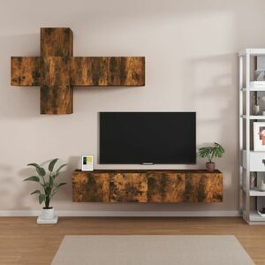vidaXL Zestaw 7 szafek TV, przydymiony dąb, materiał drewnopochodny obraz