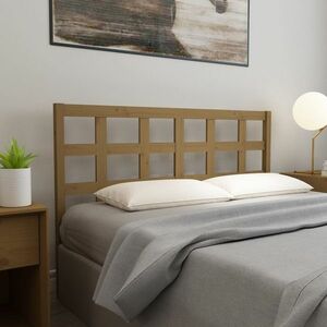 vidaXL Wezgłowie łóżka, miodowy brąz, 156x4x100cm, lite drewno sosnowe obraz