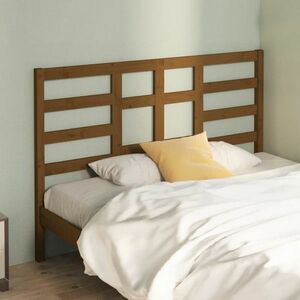 vidaXL Wezgłowie łóżka, brązowe, 126x4x104 cm, lite drewno sosnowe obraz