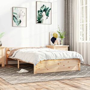 vidaXL Rama łóżka, lite drewno, 135x190 cm, podwójna obraz