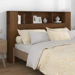 vidaXL Wezgłowie łóżka z półkami, brązowy dąb, 160x18, 5x104, 5 cm obraz