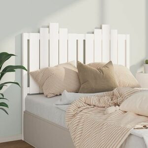 vidaXL Wezgłowie łóżka, białe, 126x4x110 cm, lite drewno sosnowe obraz