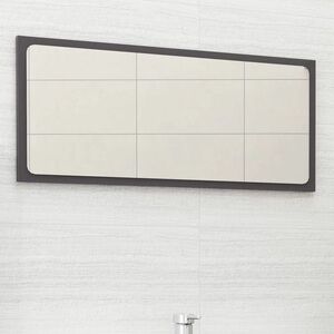 vidaXL Lustro łazienkowe, wysoki połysk, szare, 80x1, 5x37 cm, płyta obraz