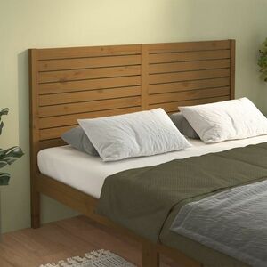 vidaXL Wezgłowie łóżka, miodowy brąz, 126x4x100 cm, drewno sosnowe obraz