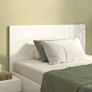 vidaXL Wezgłowie łóżka, biel z połyskiem, 120x1, 5x80 cm obraz