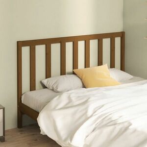 vidaXL Wezgłowie łóżka, miodowy brąz, 126x4x100cm, lite drewno sosnowe obraz