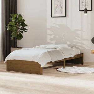 vidaXL Rama łóżka, miodowy brąz, lite drewno, 90x190 cm, pojedyncza obraz