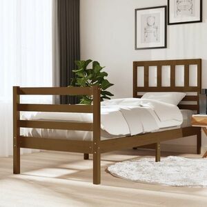 vidaXL Rama łóżka, miodowy brąz, 90x200 cm, lite drewno obraz