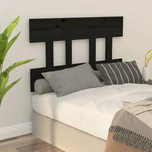 vidaXL Wezgłowie łóżka, czarne, 103, 5x3x81 cm, lite drewno sosnowe obraz