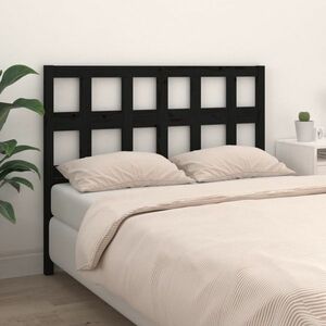 vidaXL Wezgłowie łóżka, czarne, 205, 5x4x100 cm, lite drewno sosnowe obraz