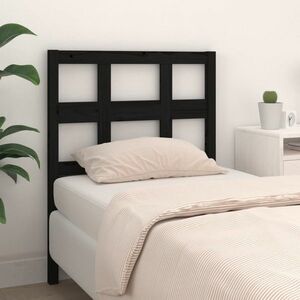 vidaXL Wezgłowie łóżka, czarne, 105, 5x4x100 cm, lite drewno sosnowe obraz