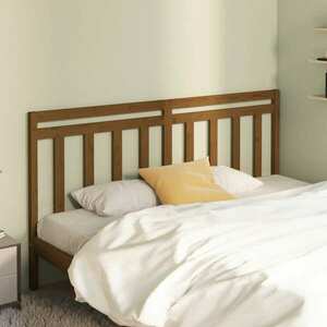 vidaXL Wezgłowie łóżka, brązowe, 186x4x100 cm, lite drewno sosnowe obraz