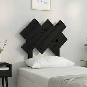vidaXL Wezgłowie łóżka, czarne, 72, 5x3x81 cm, lite drewno sosnowe obraz