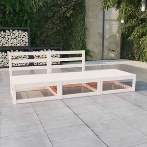 vidaXL 3-cz. zestaw mebli wypoczynkowych do ogrodu, biały, sosnowy obraz