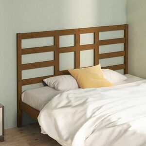 vidaXL Wezgłowie łóżka, miodowy brąz, 141x4x104 cm, drewno sosnowe obraz