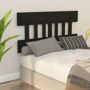 vidaXL Wezgłowie łóżka, czarne, 123, 5x3x81 cm, lite drewno sosnowe obraz