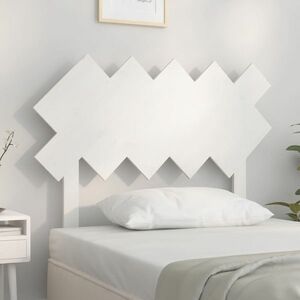 vidaXL Wezgłowie łóżka, białe, 104 x 3 x 80, 5 cm, lite drewno sosnowe obraz