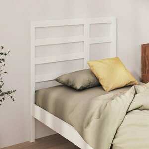 vidaXL Wezgłowie łóżka, białe, 106x4x104 cm, lite drewno sosnowe obraz
