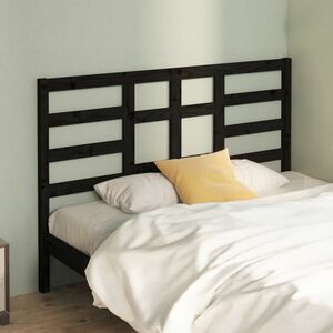 vidaXL Wezgłowie łóżka, czarne, 156x4x104 cm, lite drewno sosnowe obraz