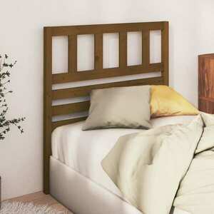 vidaXL Wezgłowie łóżka, brązowe, 96x4x100 cm, lite drewno sosnowe obraz