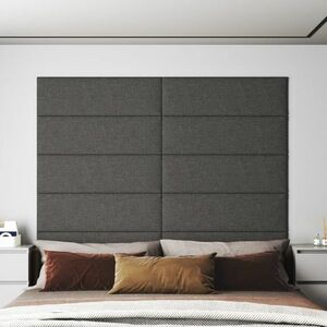vidaXL Panele ścienne, 12 szt, ciemnoszare, 90x30 cm, tkanina, 3, 24 m² obraz