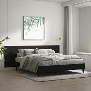 vidaXL Zagłówek łóżka, ścienny, czarny, 240x1, 5x80 cm obraz