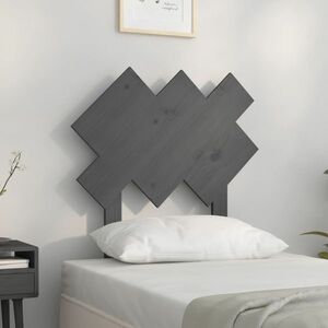 vidaXL Wezgłowie łóżka, szare, 72, 5x3x81 cm, lite drewno sosnowe obraz