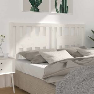 vidaXL Wezgłowie łóżka, białe, 146x4x100 cm, lite drewno sosnowe obraz