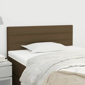 vidaXL Zagłówek do łóżka, ciemnobrązowy, 100x5x78/88 cm, tkanina obraz